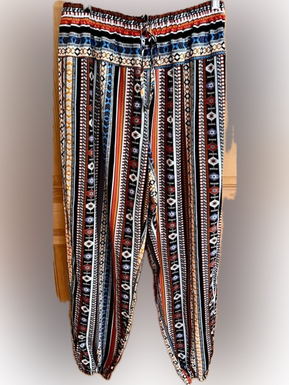 SHEIN Colorful Striped Bohemian Pants Size Large Boho Chic Colorful Play Joggers